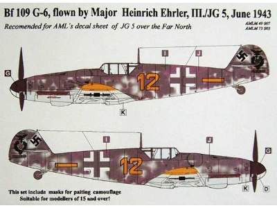 Mask Bf 109G-6 Mjr H. Ehler - image 1