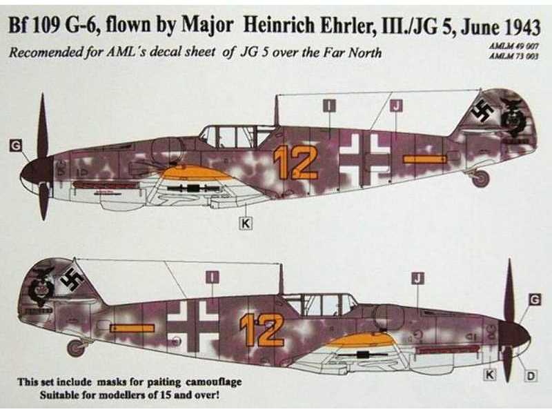 Mask Bf 109G-6 Mjr H. Ehler - image 1