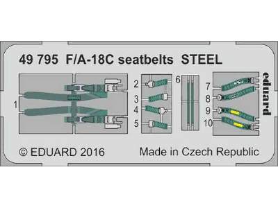 F/ A-18C seatbelts STEEL 1/48 - Kinetic - image 1