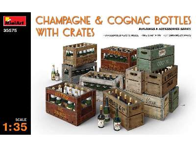 Champagne & Cognac Bottles w/Crates - image 1