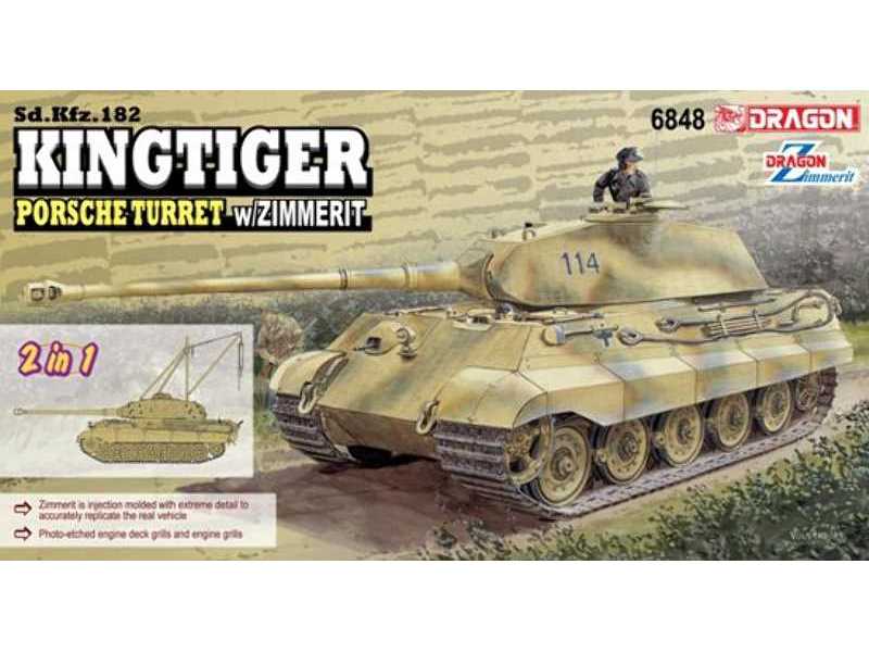 Sd.Kfz.182 Kingtiger Porsche Turret w/Zimmerit (2 in 1) - image 1