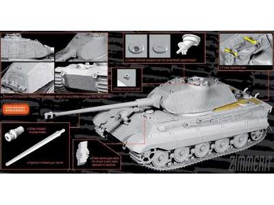 Sd.Kfz.182 Kingtiger Porsche Turret w/Zimmerit (2 in 1) - image 6