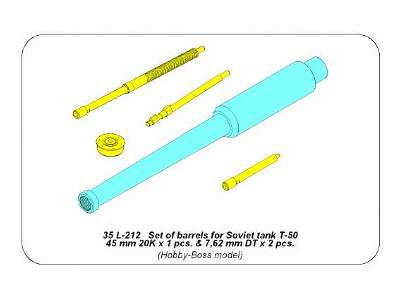 Set of barrels for Soviet tank T-50 45 mm 20K; 7,62 mm DT - image 11