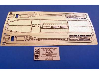 Pz.Kpfw. IV Ausf. D - photo-etched parts - fenders - image 1