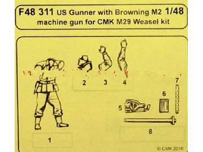 US Gunner with  Browning M2 machine gun for CMK Weasel kit - image 4
