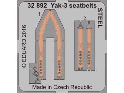 Yak-3 seatbelts STEEL 1/32 - Special Hobby - image 1
