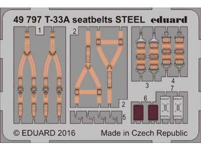 T-33A seatbelts STEEL 1/48 - Great Wall Hobby - image 1