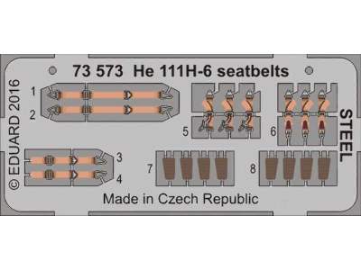 He 111H-6 seatbelts STEEL 1/72 - Airfix - image 1