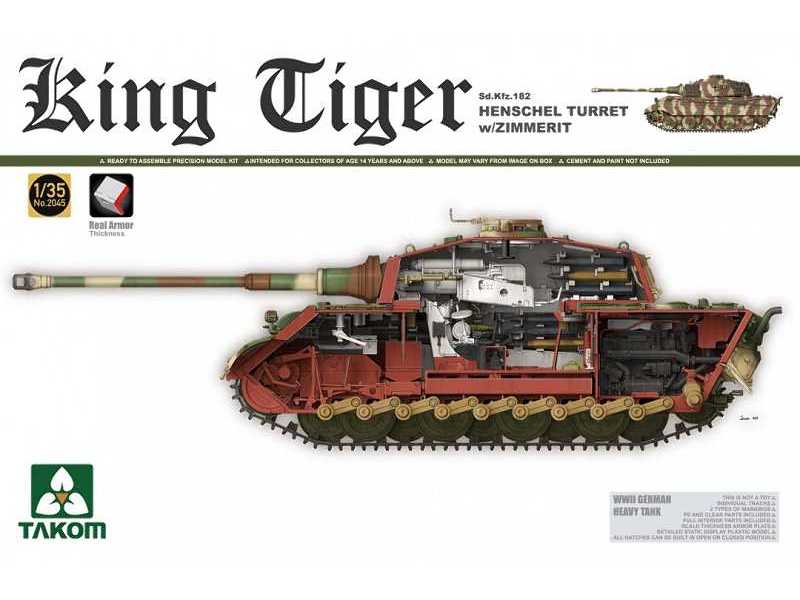 King Tiger Sd.Kfz.182 Henschel Turret w/Zimmerit - full interior - image 1