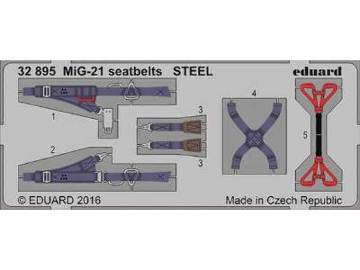 MiG-21 seatbelts STEEL 1/32 - image 1