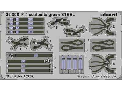 F-4 seatbelts green STEEL 1/32 - image 1
