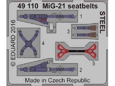 MiG-21 seatbelts STEEL 1/48 - image 1
