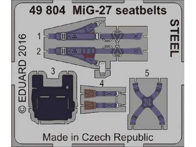 MiG-27 seatbelts STEEL 1/48 - Trumpeter - image 1