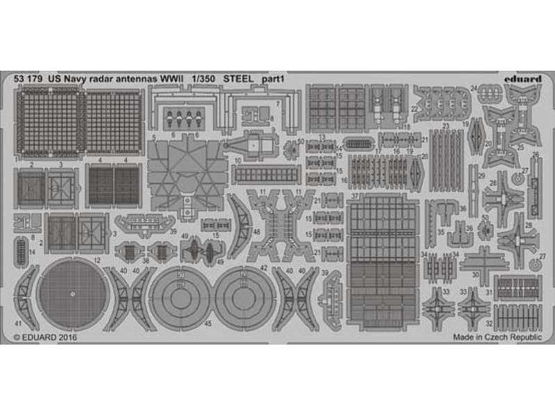 US Navy radar antenas WWII STEEL 1/350 - image 1
