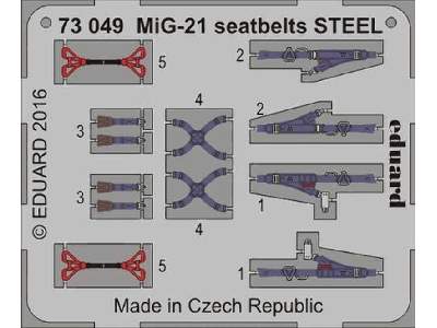 MiG-21 seatbelts STEEL 1/72 - image 1