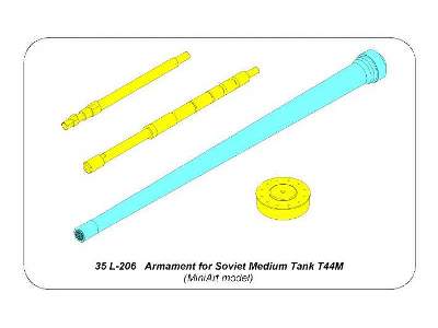 Armament for Soviet Tank T44M 85mm ZiS-S-53 x1pcs.; 7,62mm DTM  - image 12