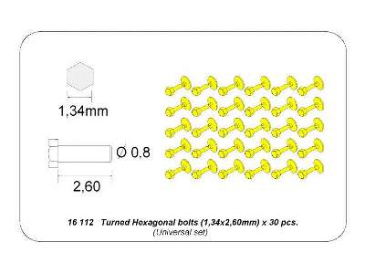 Turned Hexagonal bolts (1,34x2,60mm) x 30 pcs. - image 4