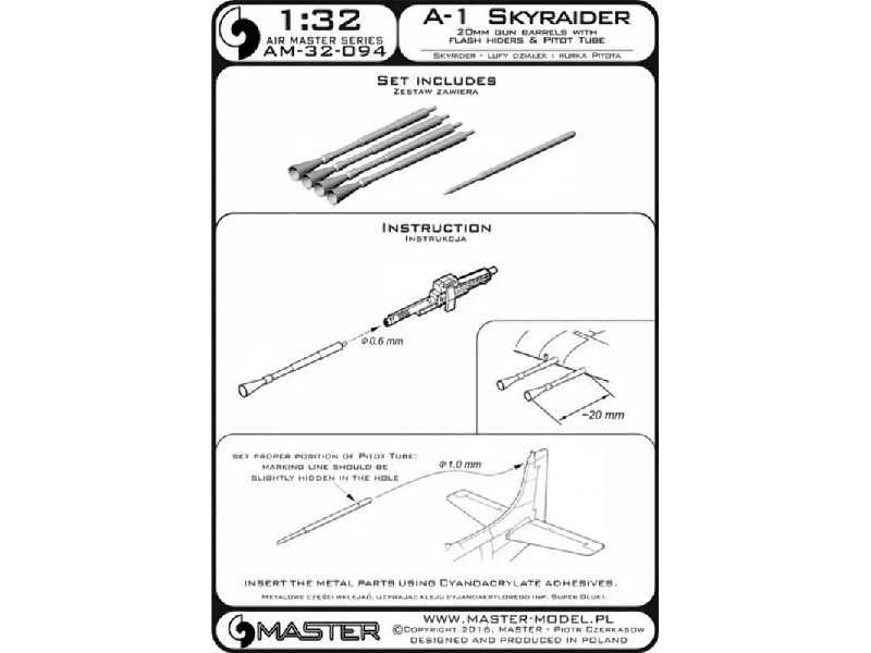 A-1 Skyraider - lufy działek 20mm z tłumikami płomieni i Rurka P - image 1