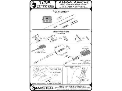 AH-64 Apache - lufa działka M230 (30mm), Rurki Pitota i antena ( - image 1