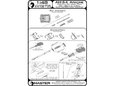 AH-64 Apache - lufa działka M230 (30mm), Rurki Pitota i antena ( - image 1