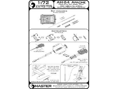 AH-64 Apache - lufa działka M230 (30mm), Rurki Pitota i antena ( - image 1