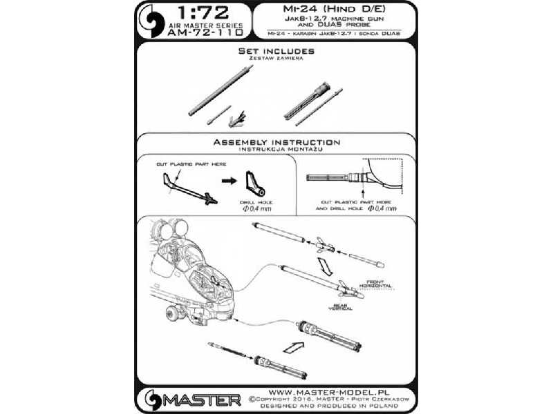 Mi-24 (Hind D/E) - karabin JakB-12.7 i sonda DUAS (metalowe i ży - image 1