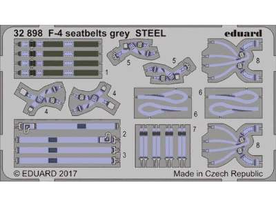 F-4 seatbelts grey STEEL 1/32 - image 1