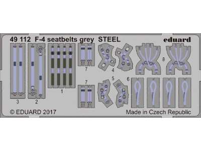F-4 seatbelts grey STEEL 1/48 - image 1
