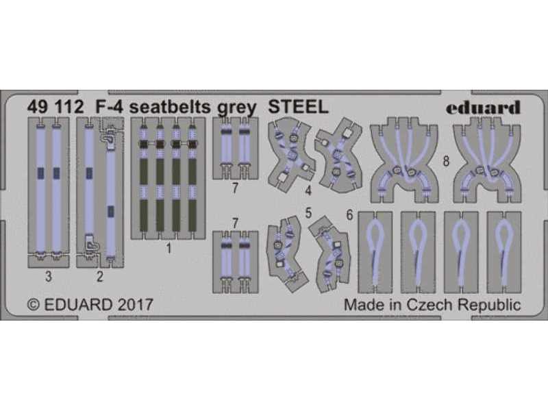 F-4 seatbelts grey STEEL 1/48 - image 1