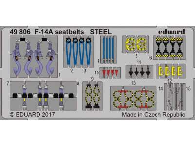 F-14A seatbelts STEEL 1/48 - Tamiya - image 1