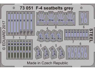F-4 seatbelts grey STEEL 1/72 - image 1