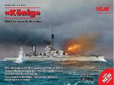 König - WWI German Battleship, full hull and waterline  - image 11