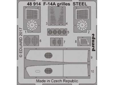 F-14A grilles STEEL 1/48 - Tamiya - image 1