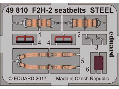 F2H-2 seatbelts STEEL 1/48 - Kitty Hawk - image 1