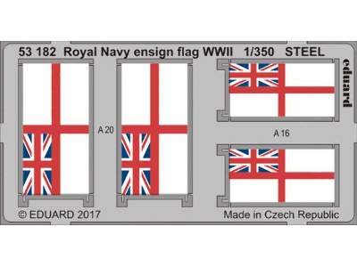 Royal Navy ensign flag WWII STEEL 1/350 - image 1