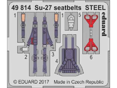 Su-27 seatbelts STEEL 1/48 - Hobby Boss - image 1