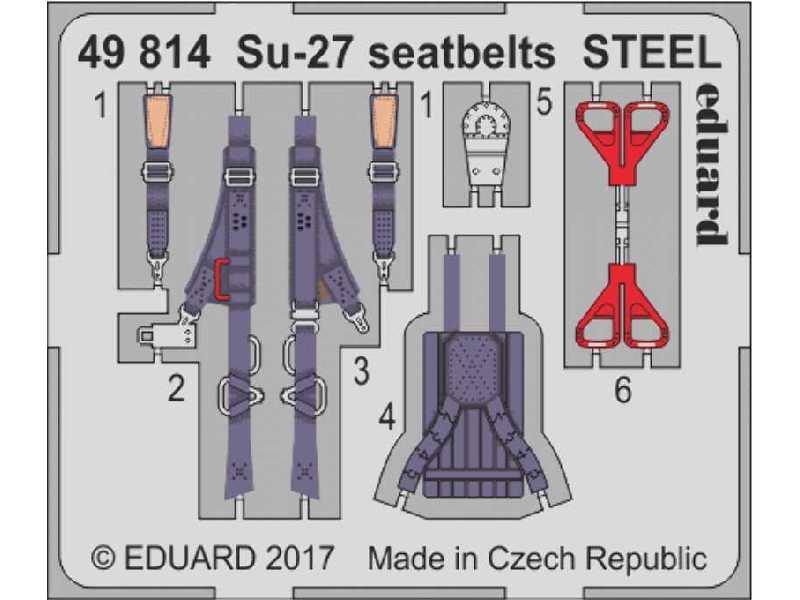 Su-27 seatbelts STEEL 1/48 - Hobby Boss - image 1 Su-27 seatbelts STEEL 1/48 - Hobby Boss - image 1