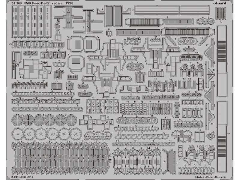 HMS Hood pt.  2  radars 1/200 - Trumpeter - image 1