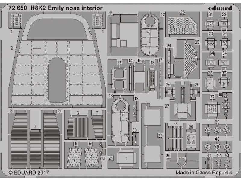 H8K2 Emily nose interior 1/72 - Hasegawa - image 1