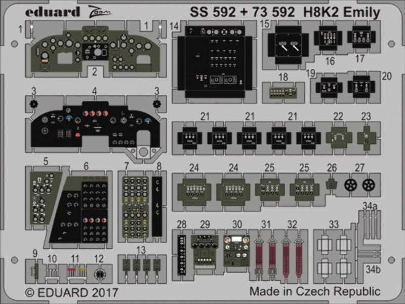 H8K2 Emily cockpit interior 1/72 - Hasegawa - image 1