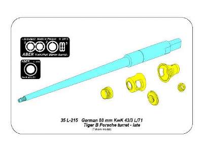 Barrel for 8,8cm Kw.K 43 (L/71) - Tiger B Porsche turret-late  - image 12