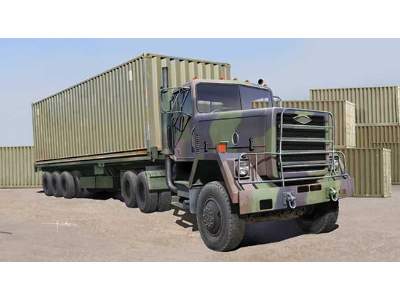 M915 Tractor with M872 Flatbed trailer & 40FT Container  - image 1