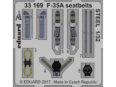 F-35A seatbelts STEEL 1/32 - Italeri - image 1