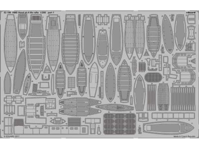 HMS Hood pt.  4 life rafts 1/200 - Trumpeter - image 1