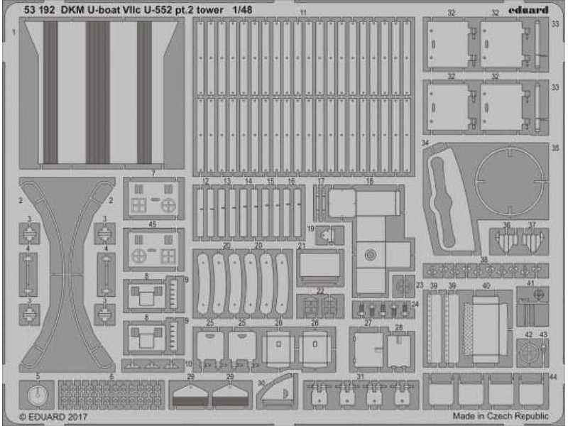 DKM U-boat VIIc U-552 pt.2 tower 1/48 - Trumpeter - image 1