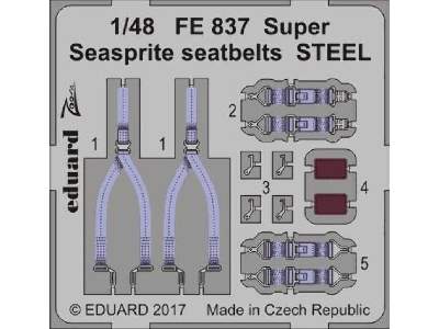 Super Seasprite seatbelts STEEL 1/48 - Kitty Hawk - image 1