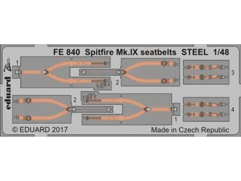 Spitfire Mk. IX seatbelts STEEL 1/48 - Eduard - image 1