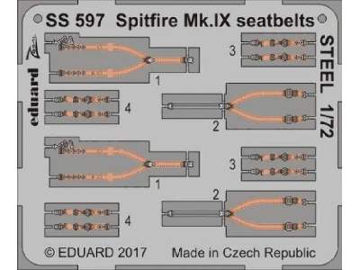 Spitfire Mk. IX seatbelts STEEL 1/72 - Eduard - image 1