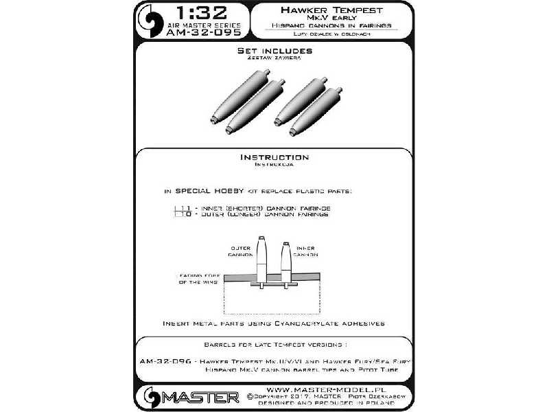 Hawker Tempest Mk.V wczesna wersja - lufy działek Hispano 20mm w - image 1