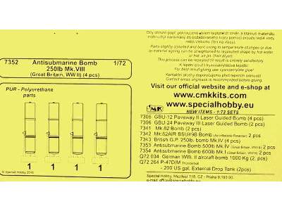 Antisubmarine Bomb  250lb Mark VIII-4 pcs - image 4